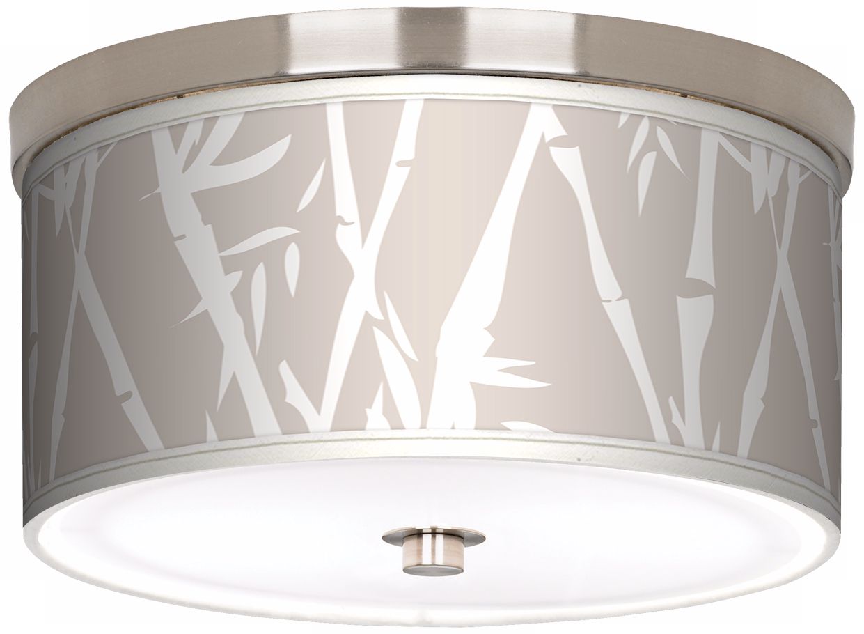 Mist Bamboo Nickel 10 1/4" Wide Ceiling Light