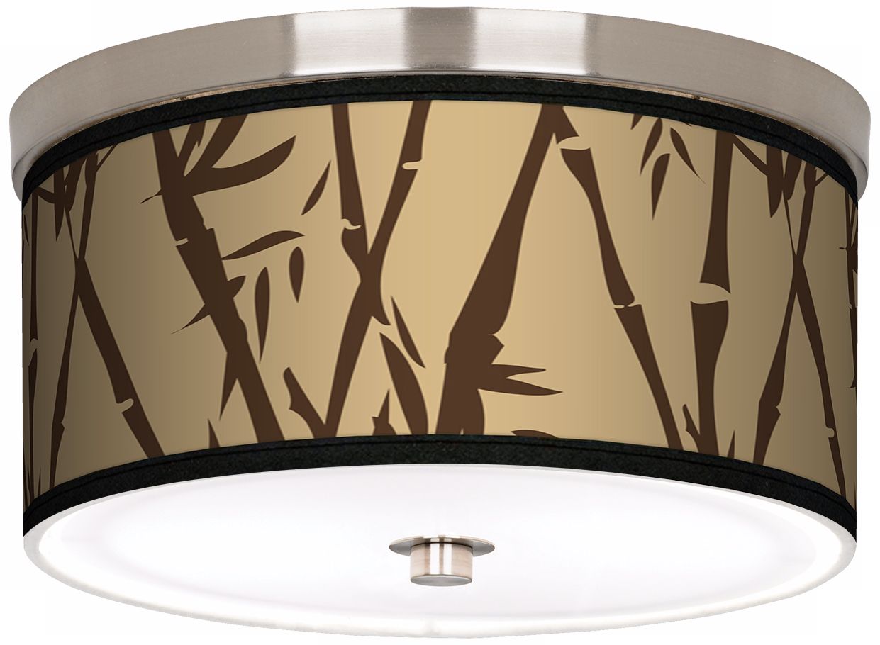Earth Bamboo Nickel 10 1/4" Wide Ceiling Light