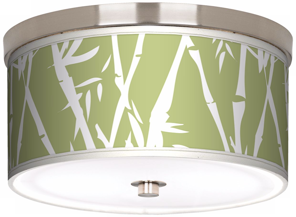 Lush Bamboo Nickel 10 1/4" Wide Ceiling Light