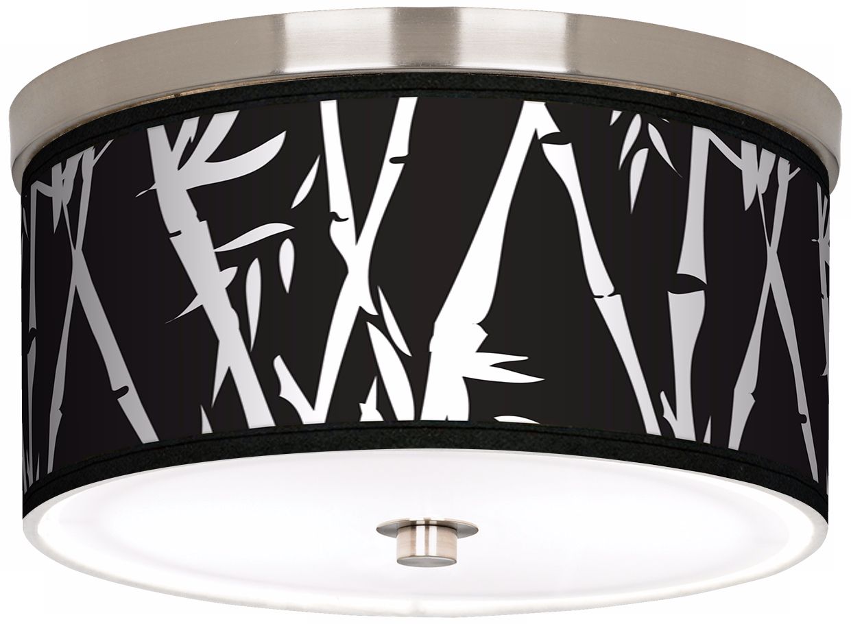 Night Bamboo Nickel 10 1/4" Wide Ceiling Light