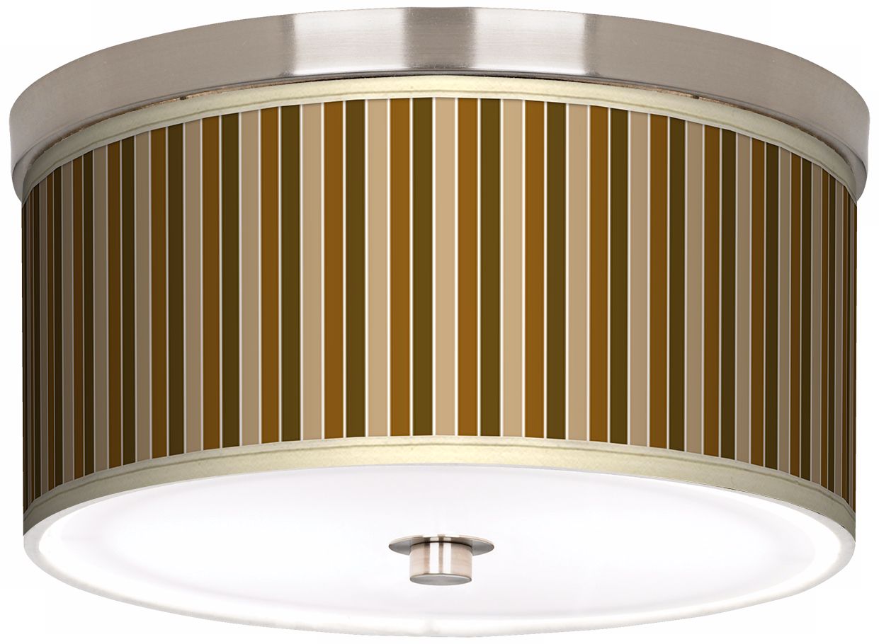 Umber Stripes Nickel 10 1/4" Wide Ceiling Light