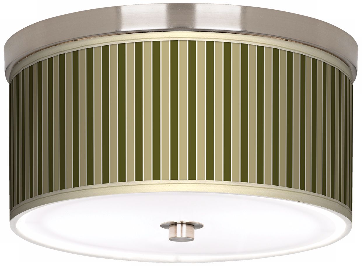 Taupe Stripes Nickel 10 14 Wide Ceiling Light J9214 K1712