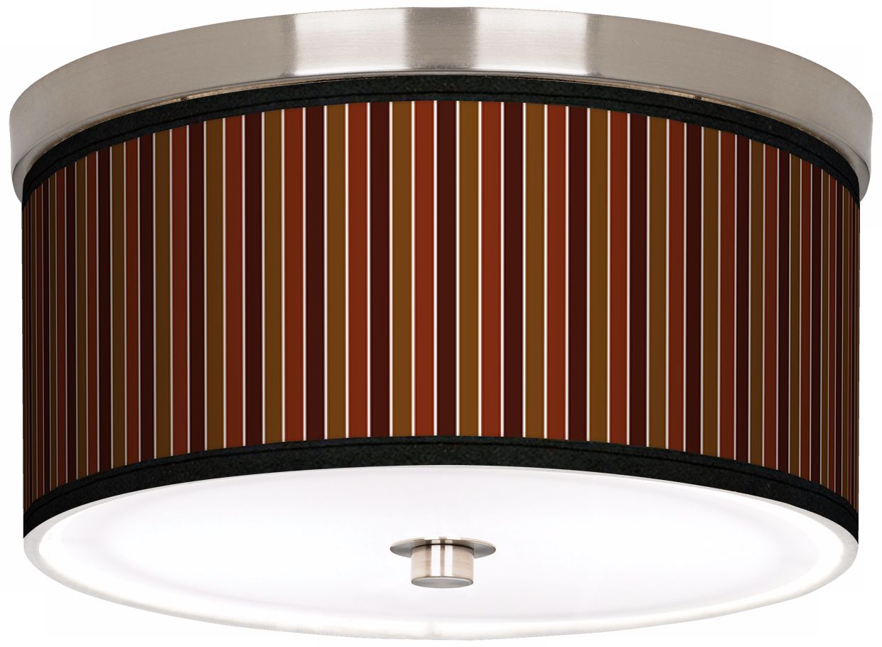 Cinnamon Stripes Nickel 10 1/4" Wide Ceiling Light
