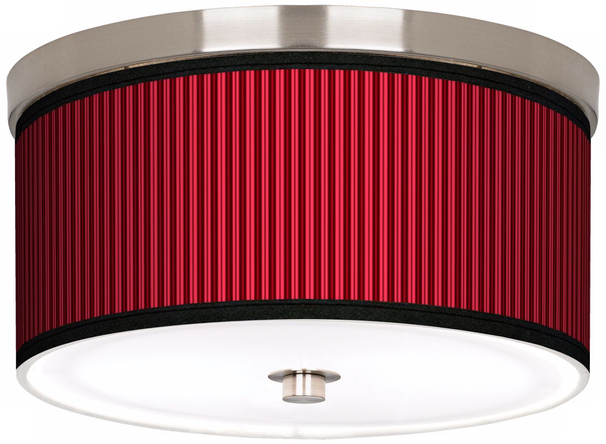 Fuchsia Vertical Stripe Nickel 10 1/4" Wide Ceiling Light