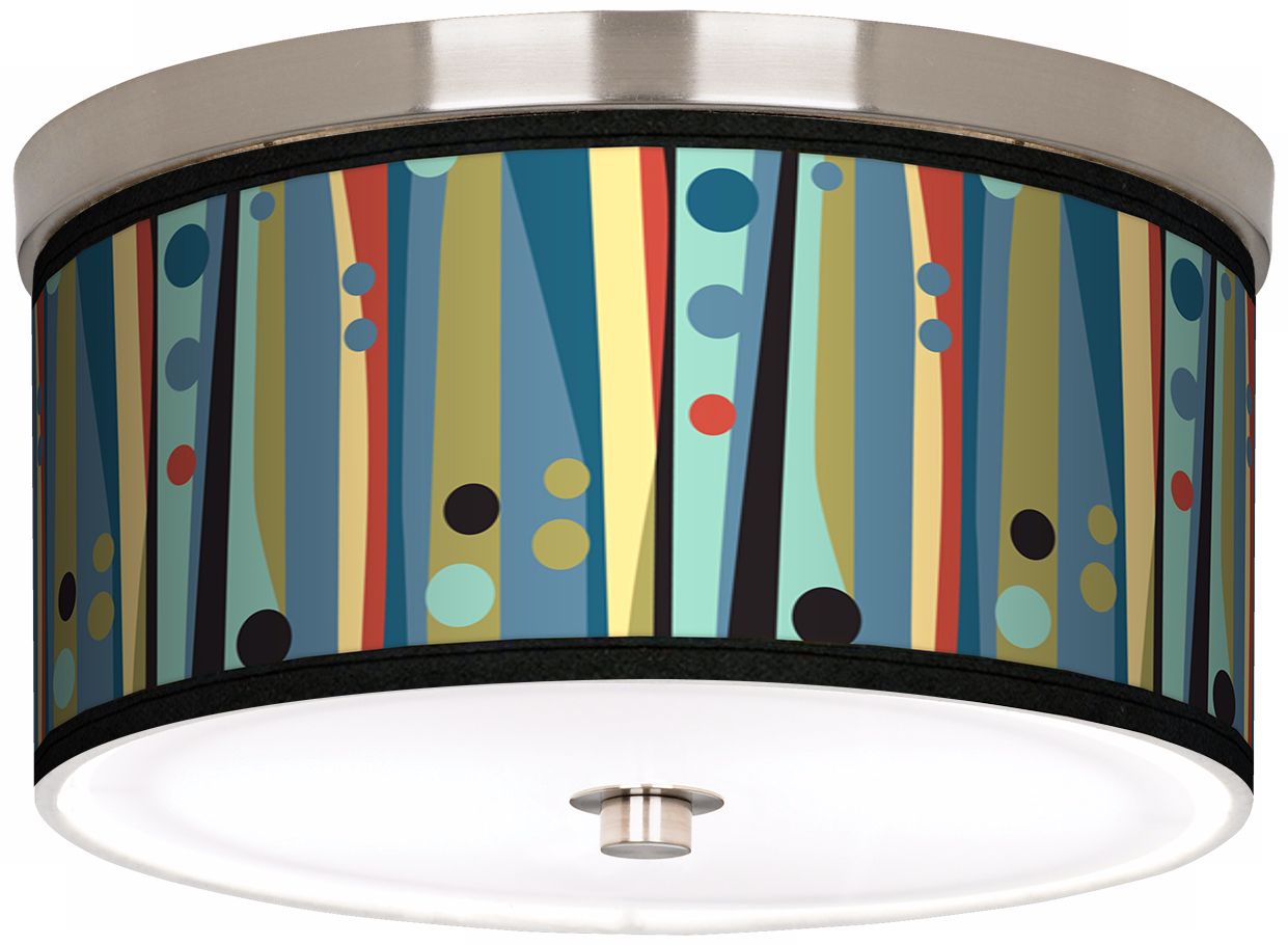 Pastel Dots Vertical Nickel 10 1/4" Wide Ceiling Light