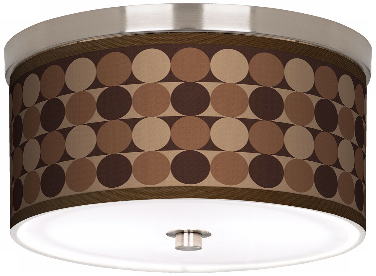 Sienna Grey Circles Nickel 10 1/4" Wide Ceiling Light