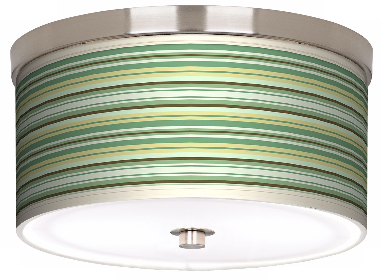 Lexington Stripe Nickel 10 1/4" Wide Ceiling Light