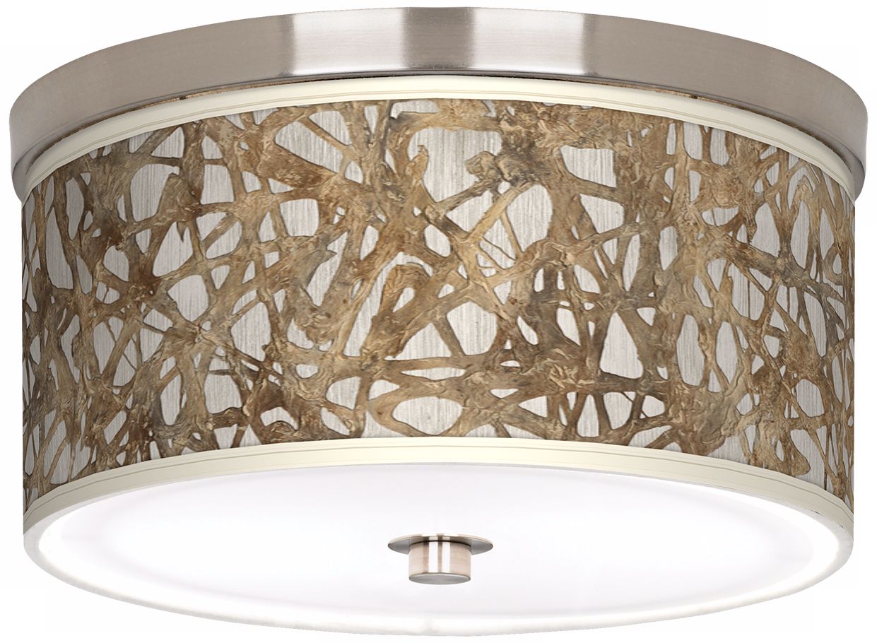 Organic Nest Giclee Nickel Energy Efficient Ceiling Light