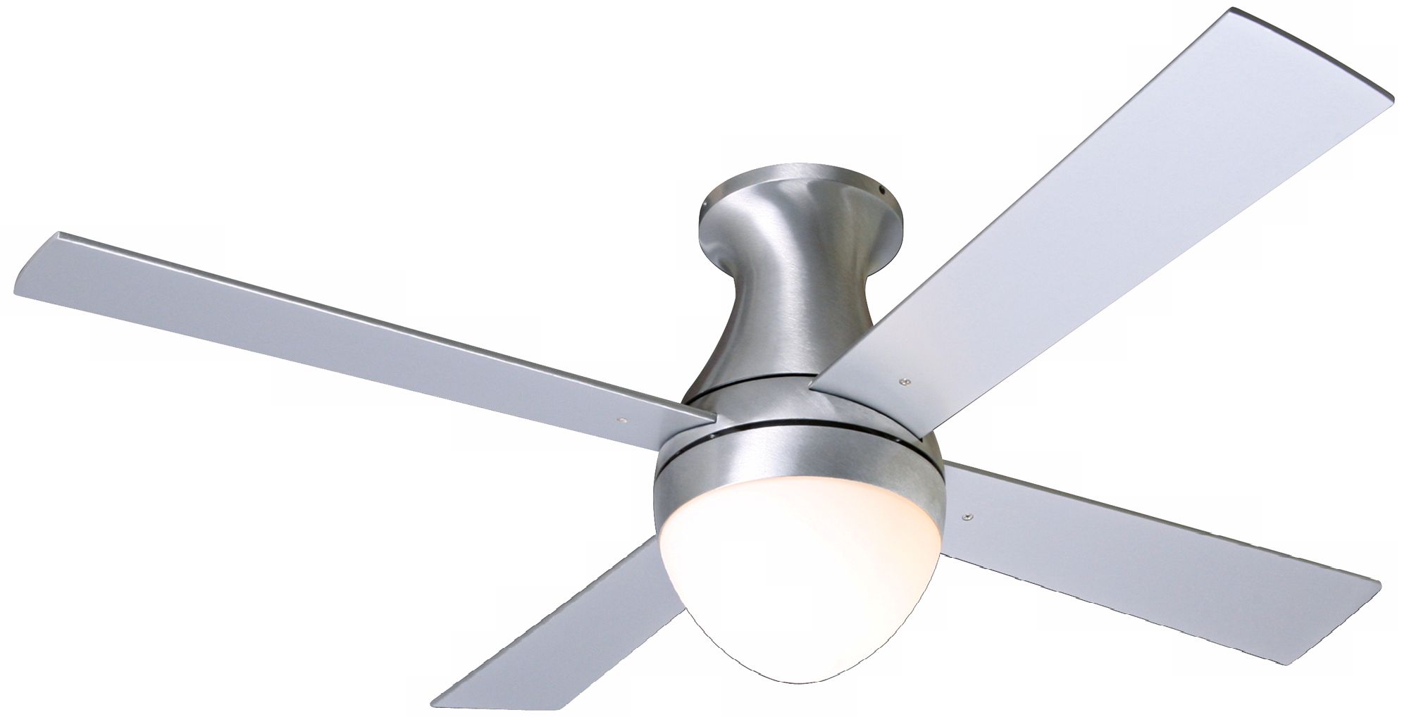 42" Aluminum Finish Ball Hugger with Light Ceiling Fan