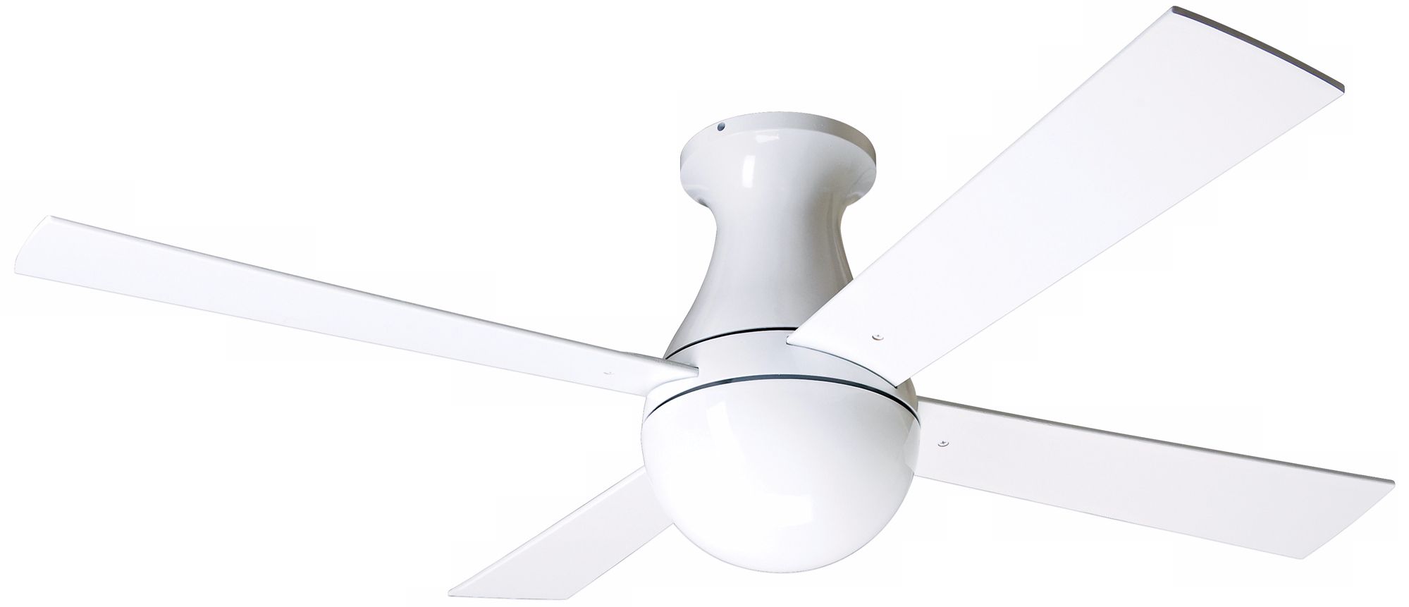42" Modern Fan Gloss White Ball Hugger Ceiling Fan