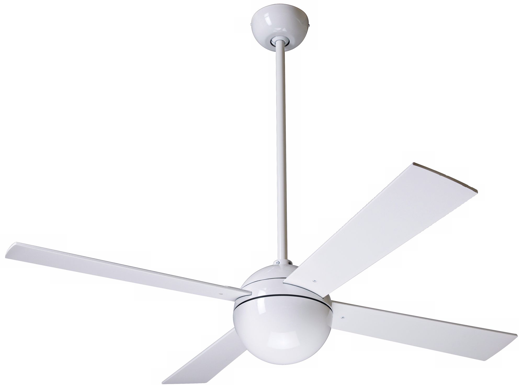 42" Modern Fan Gloss White Ball Ceiling Fan