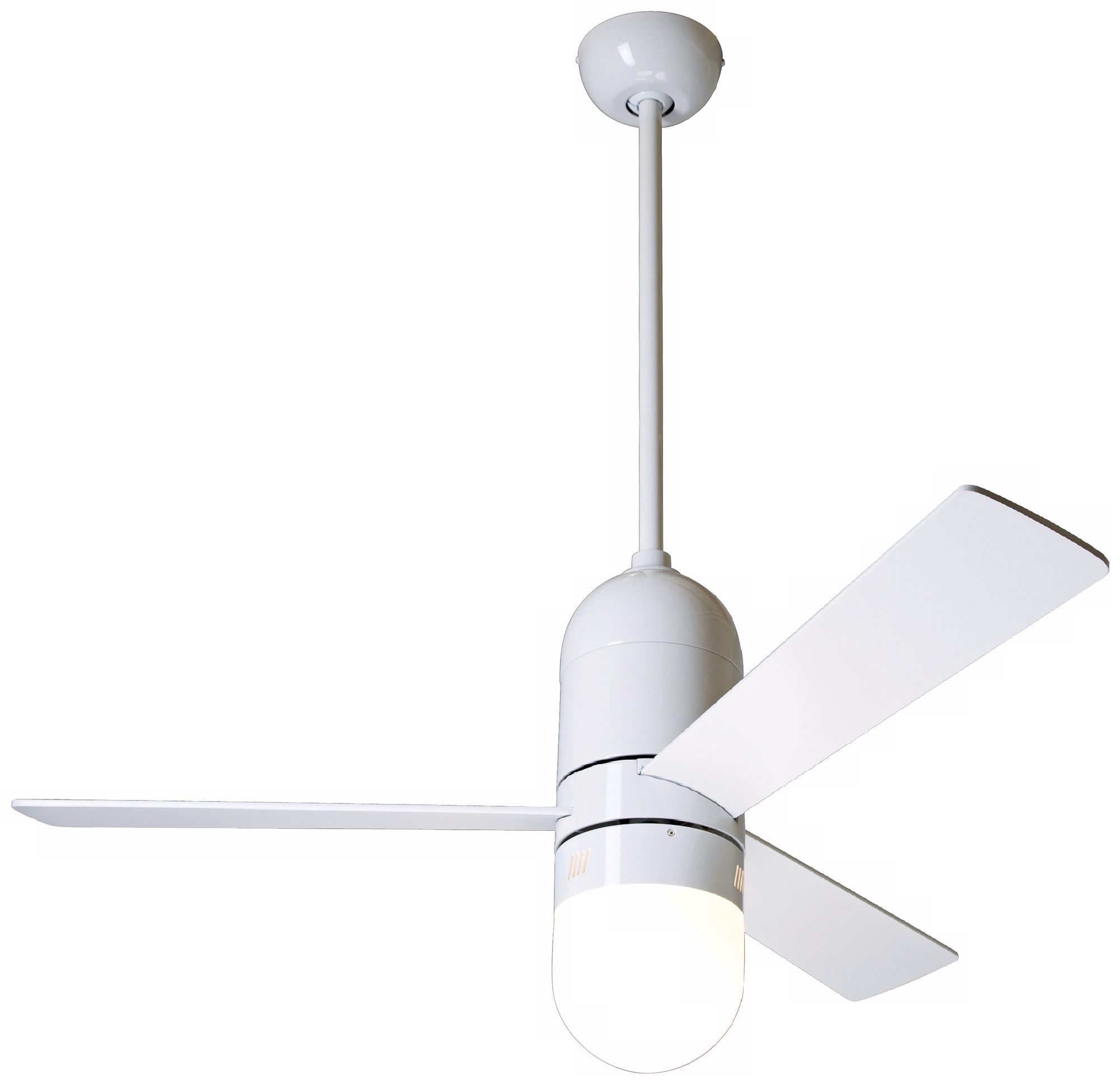 42" Modern Fan Gloss White Cirrus with Light Ceiling Fan