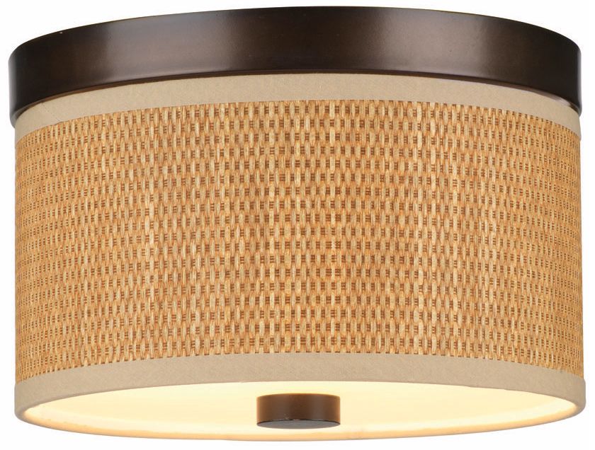 Cassandra Natural and Bronze 10 1/4" Wide Ceiling Light
