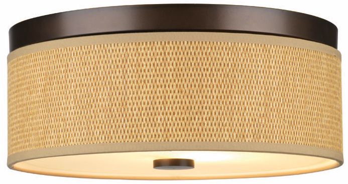 Cassandra Natural and Bronze 15" Wide Ceiling Light