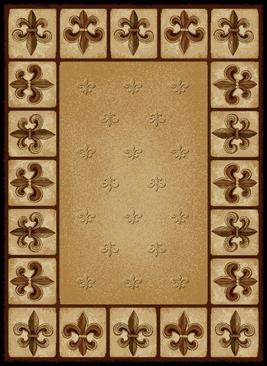Fleur De Lis Border Rug