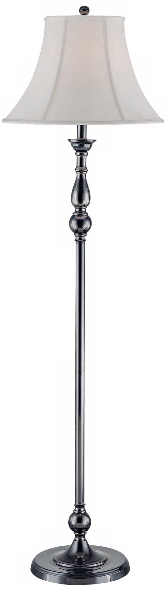Lite Source Off White Bell Shade Gunmetal Floor Lamp J9779