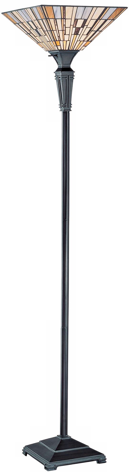 Lite Source Bronze Mission Tiffany Torchiere Lamp