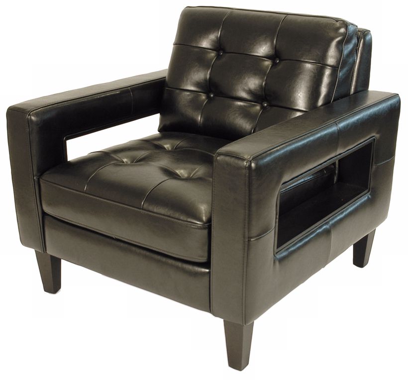 Jordan Collection Black Bicast Leather Club Chair