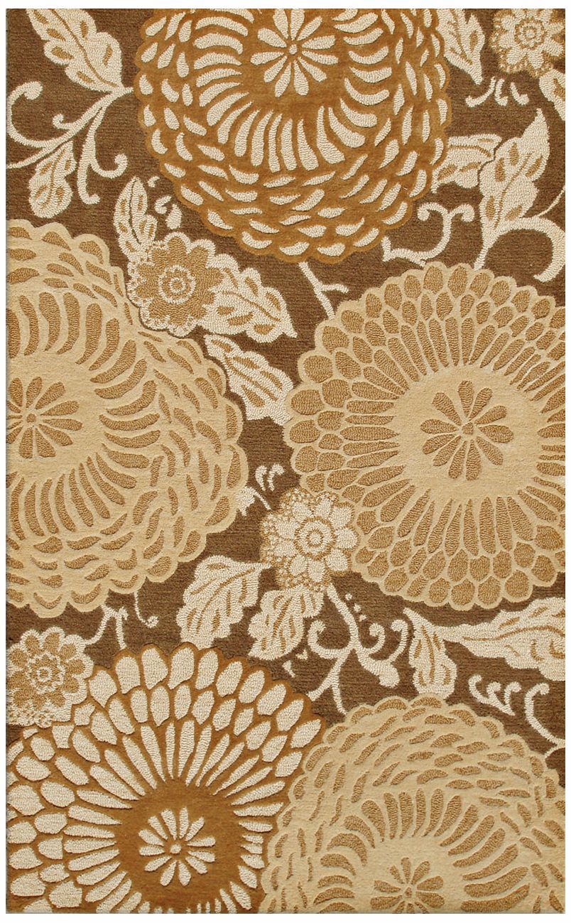 Petals Brown Area Rug