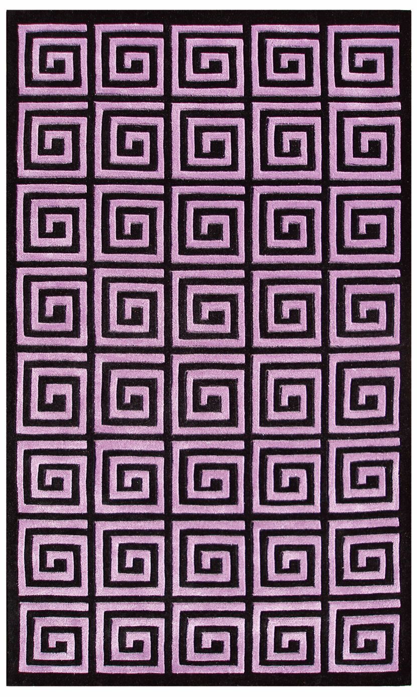 Roman Maze Purple Handmade Rug