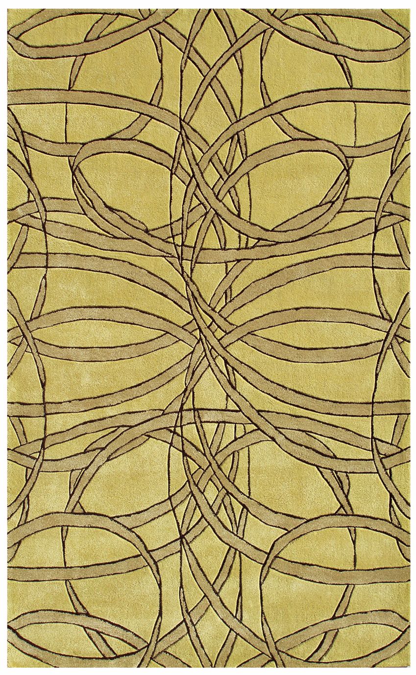 Ribbon Dance Yellow Handmade Rug