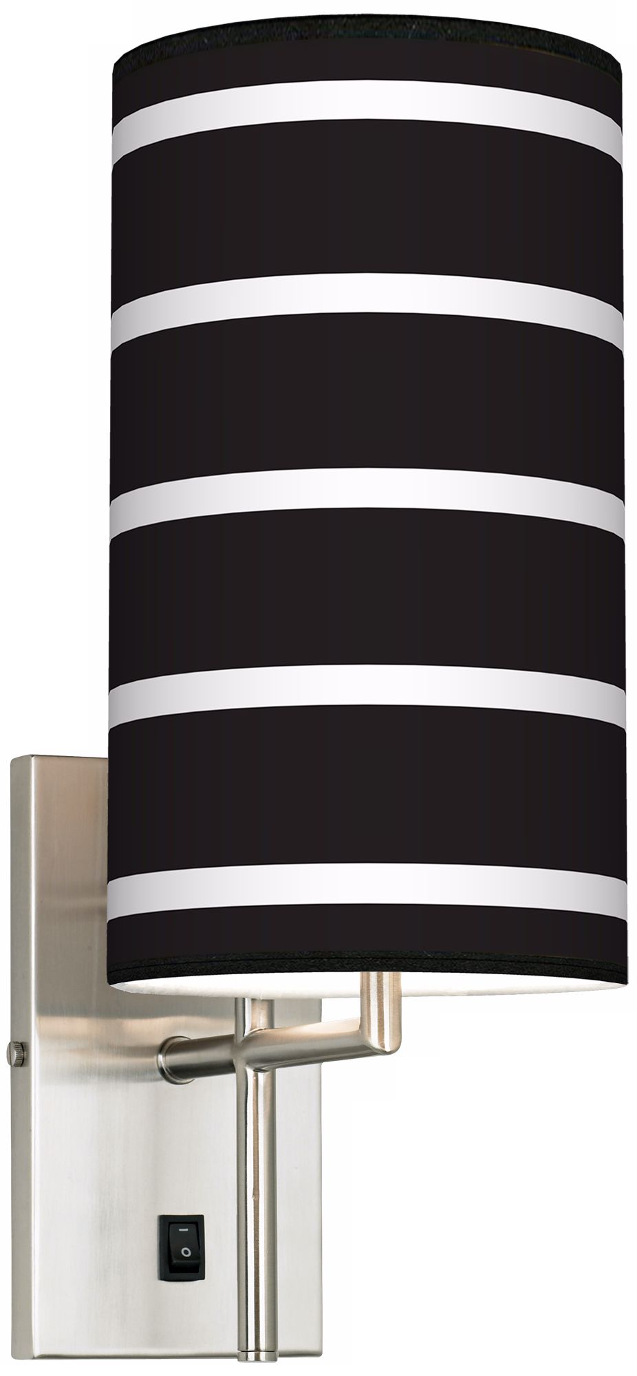 Bold Black Stripe Banner Giclee Plug-In Sconce