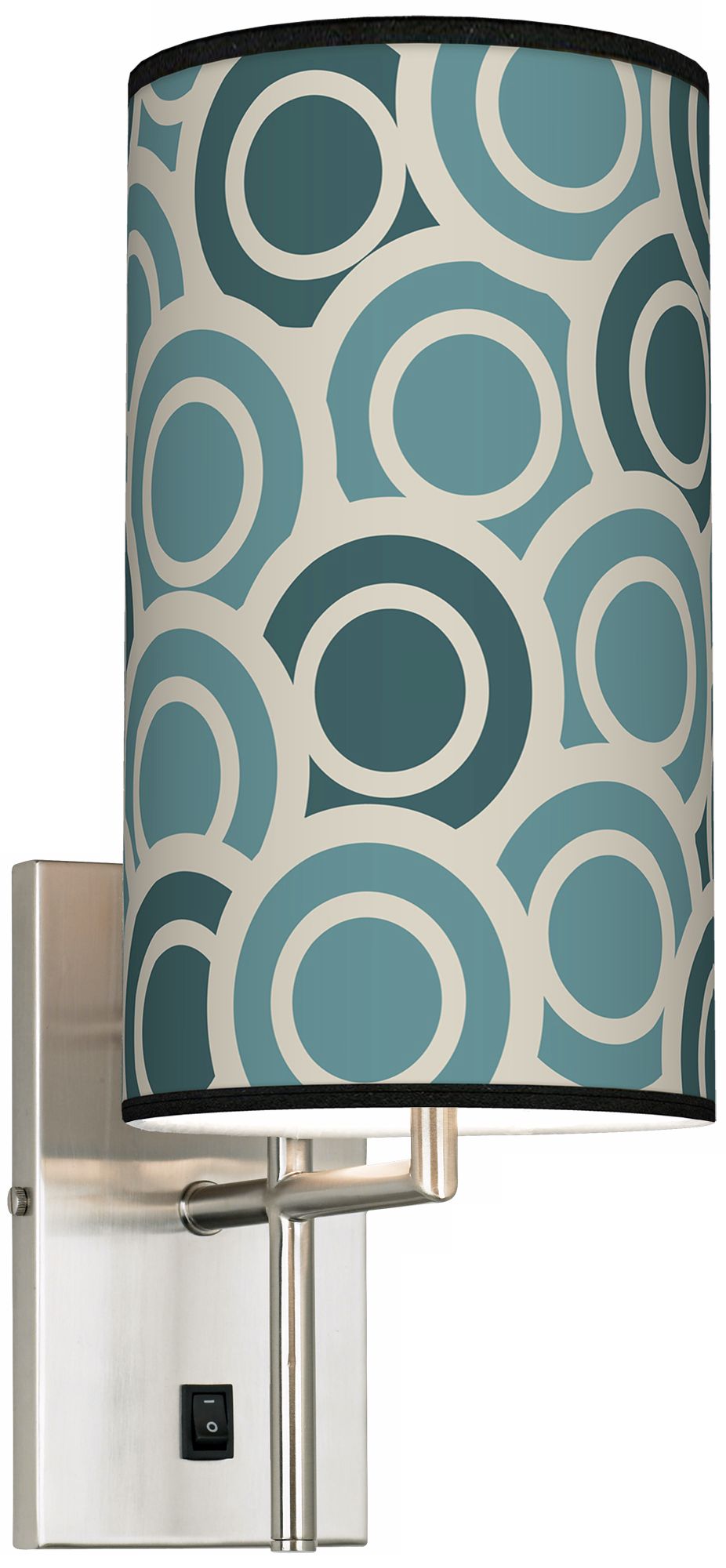 Blue/Green Circles Banner Giclee Plug-In Sconce