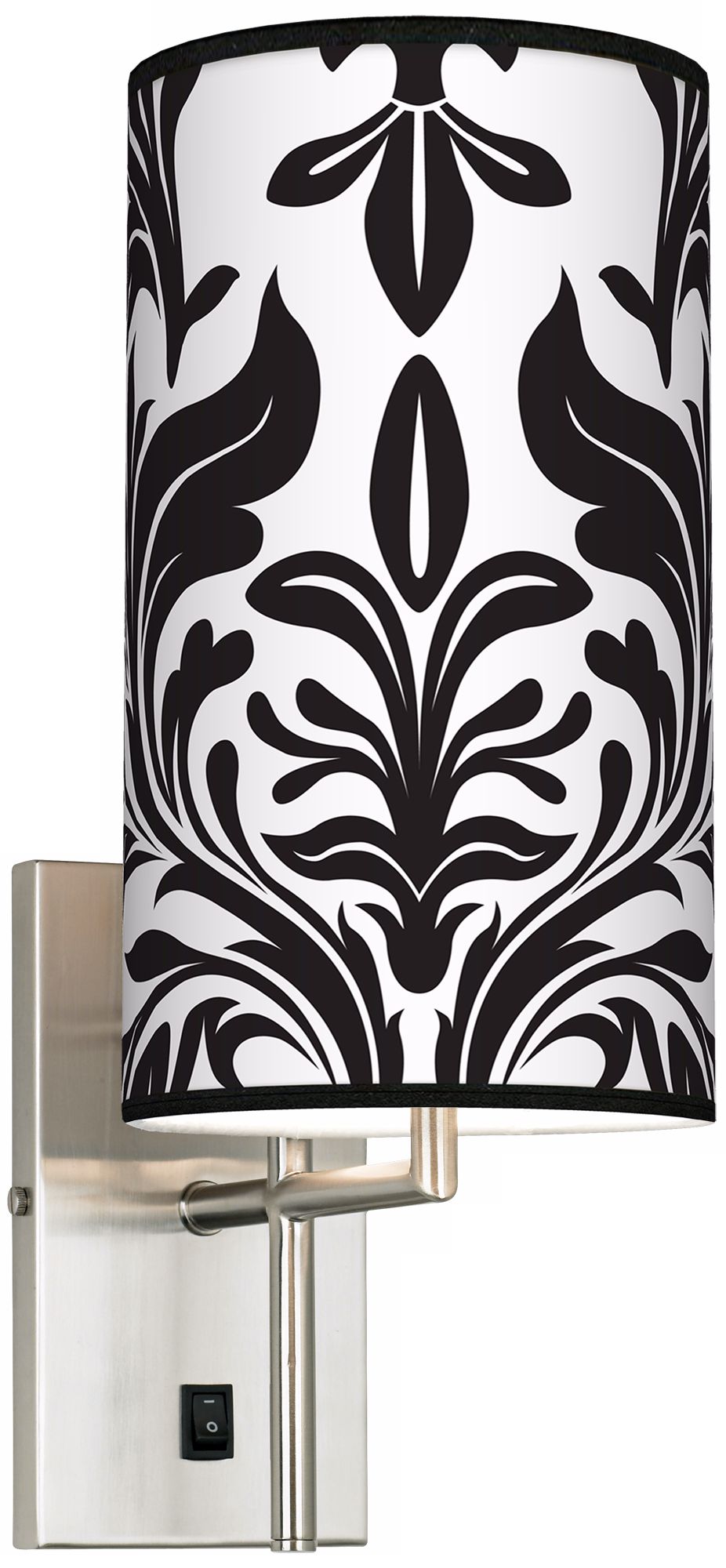 Black Tapestry Banner Giclee Plug-In Sconce
