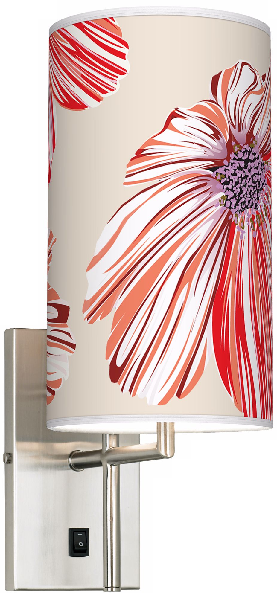 Floral Ruby Banner Giclee Plug-In Sconce