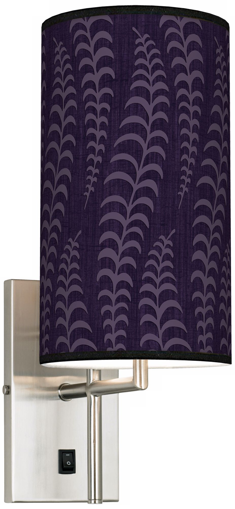 Stacy Garcia Fancy Fern Rich Plum Banner Giclee Plug-In Sconce