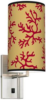 Crimson Coral Banner Giclee Plug In Sconce K0515 K4573