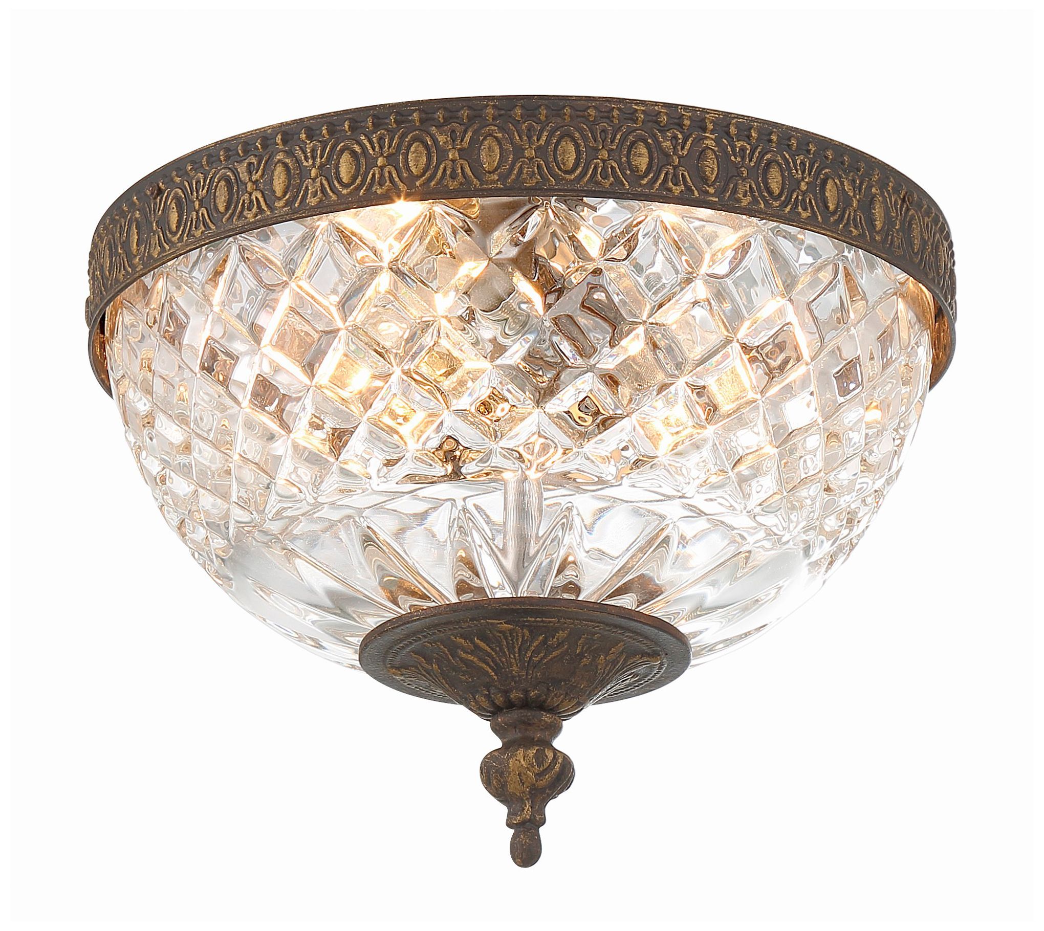Crystorama Majestic English Bronze 8" Wide Ceiling Light