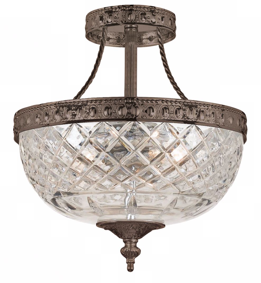 Crystorama Majestic Bronze 10" Wide Semiflush Ceiling Light