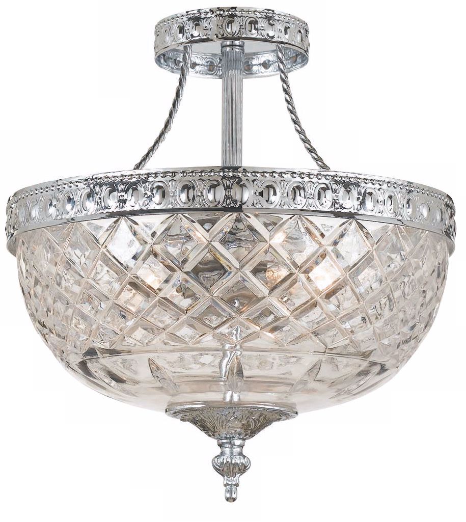 Crystorama Majestic Chrome 10" Wide Semiflush Ceiling Light