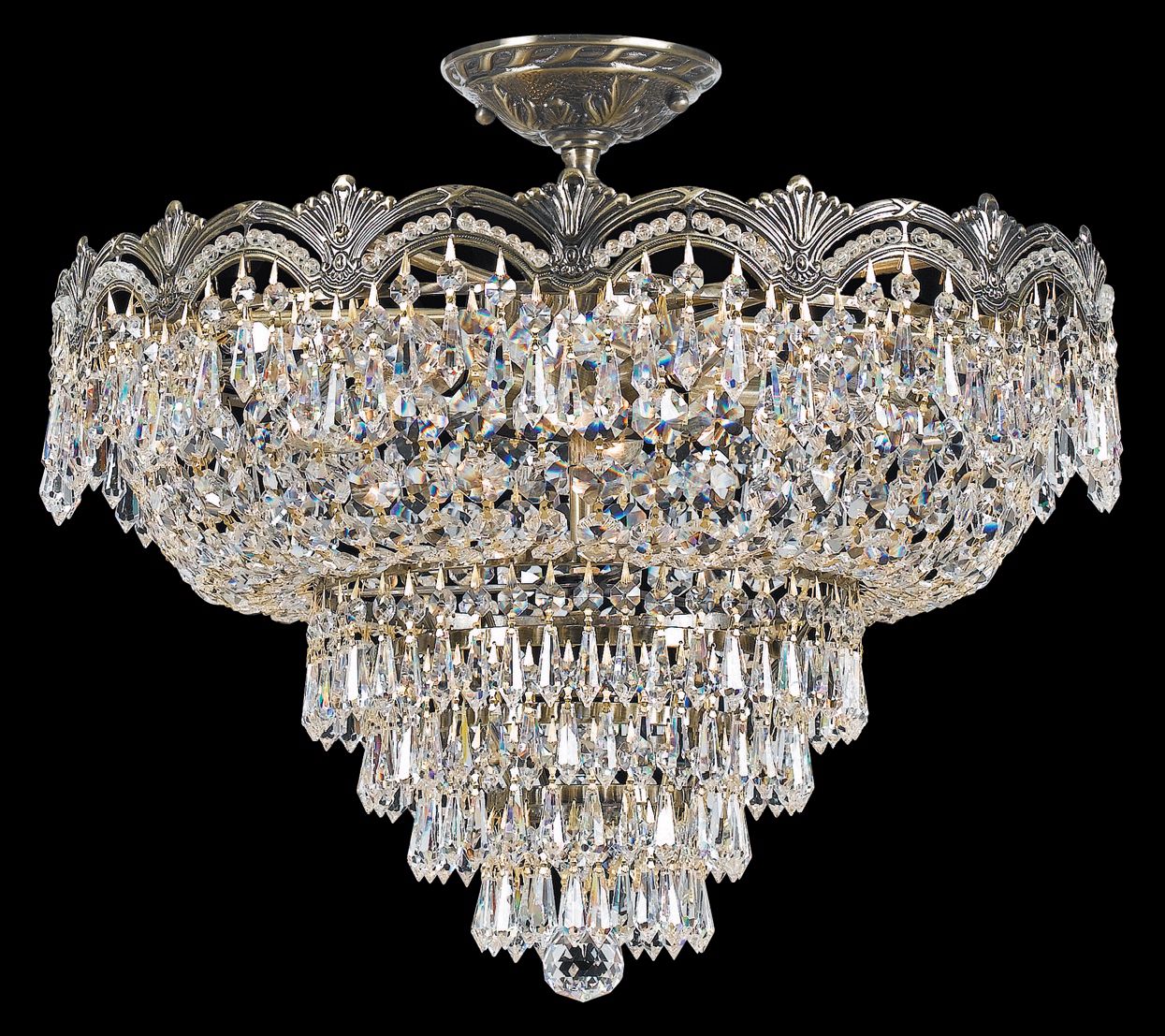 Crystorama Majestic Brass 21" Wide Semiflush Ceiling Light