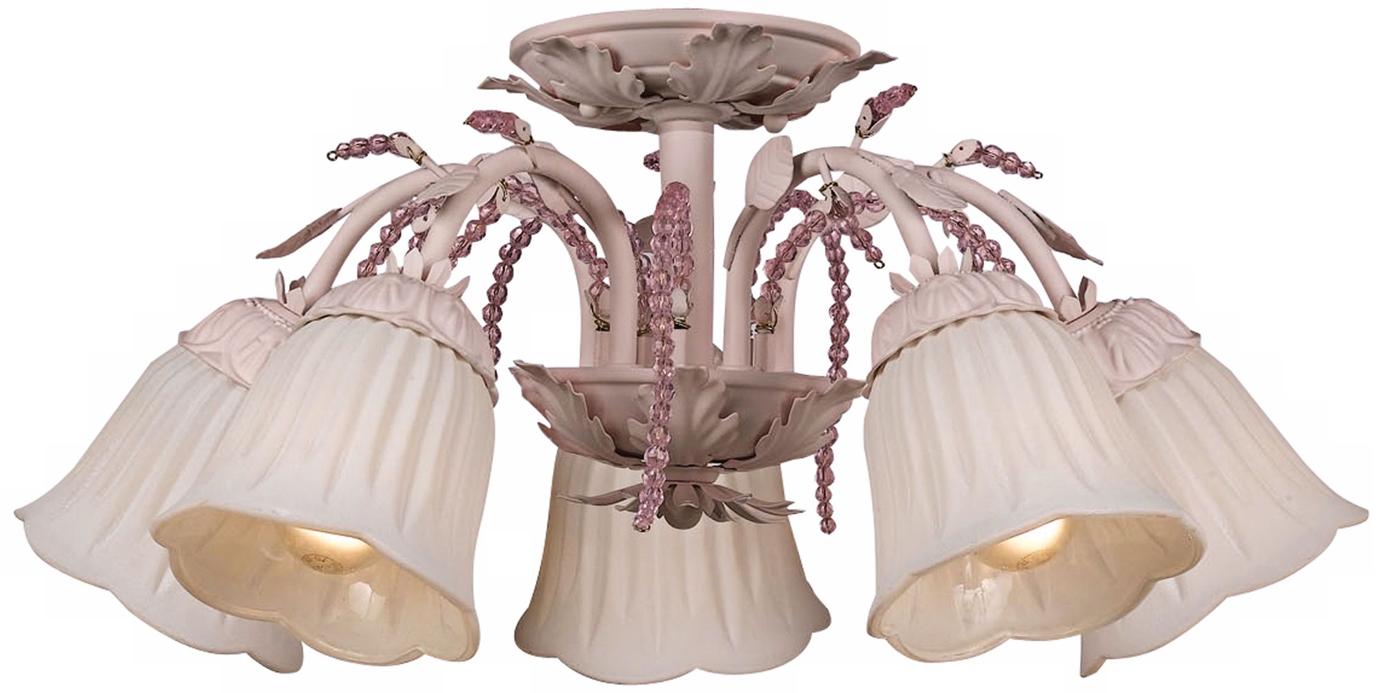 Crystorama Primrose Blush 22" Wide Semiflush Ceiling Light