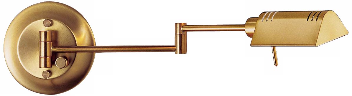 Antique Brass Finish Halogen Pharmacy Swing Arm Wall Light