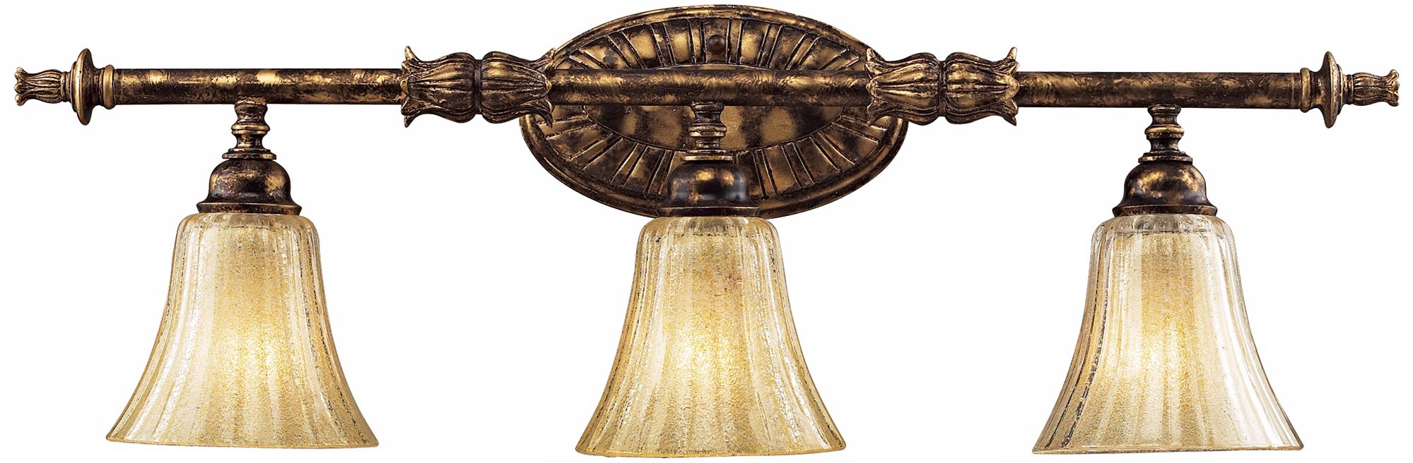 Bedminster Collection Burnt Gold Leaf 3-Light Bath Fixture