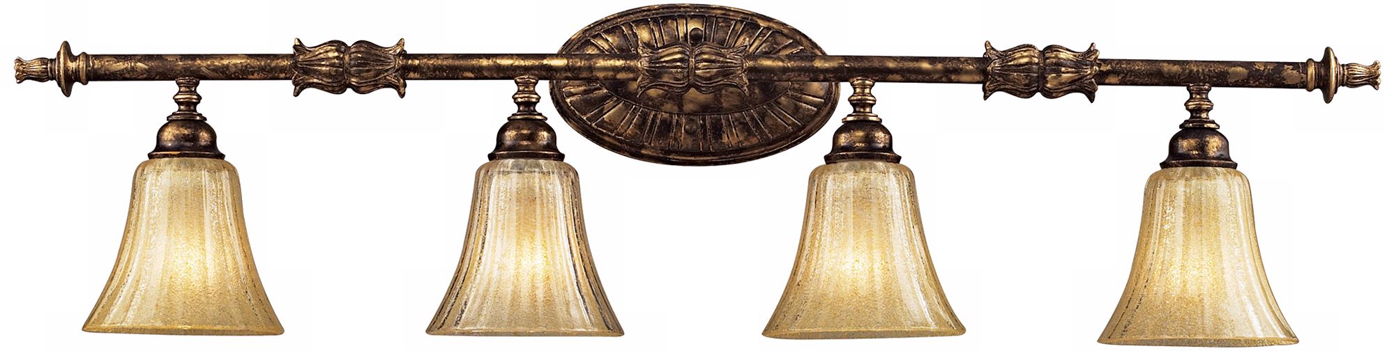 Bedminster Collection Burnt Gold Leaf 4-Light Bath Fixture