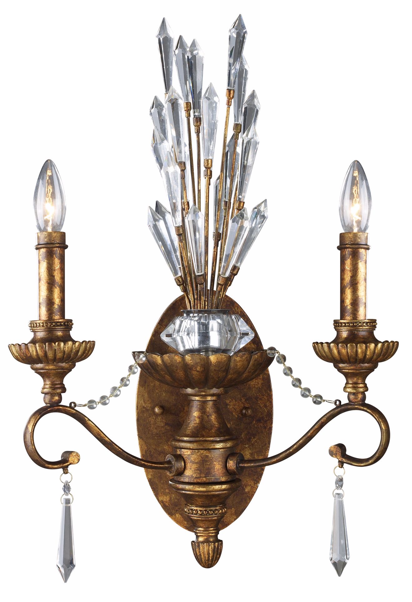 Segovia Collection Spanish Bronze 22" High 2-Light Sconce