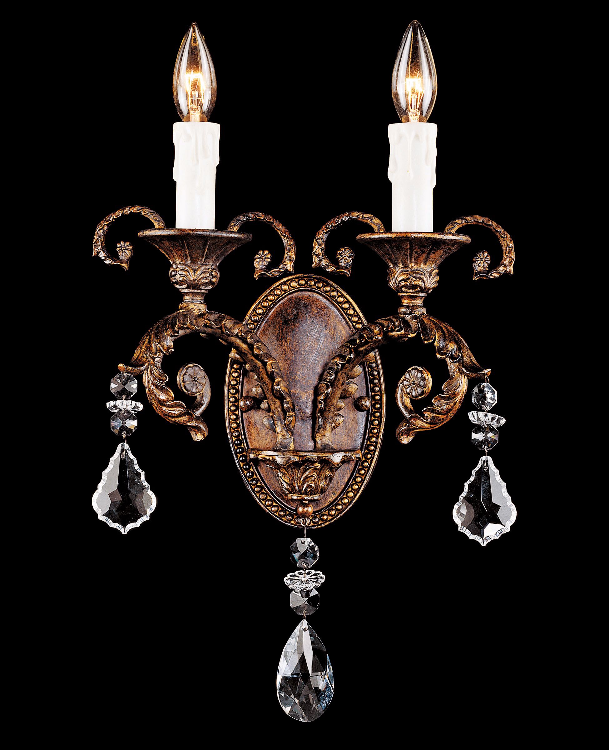 Savoy House Crystal and Bronze 2-Light Wall Sconce