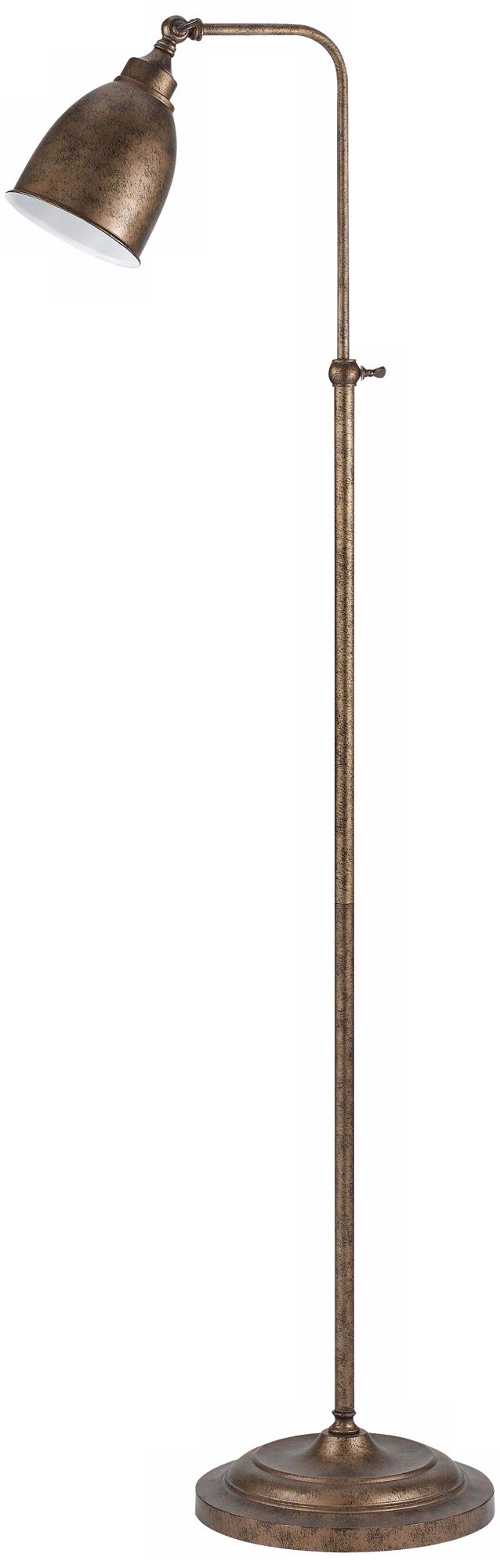 Rust Metal Adjustable Pole Pharmacy Floor Lamp