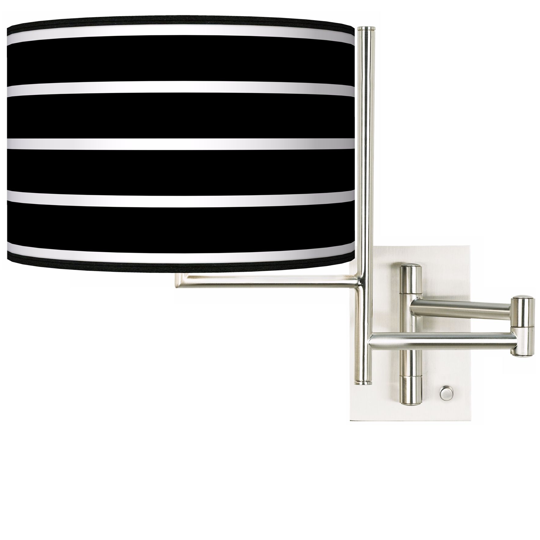 Tempo Bold Black Stripe Plug-in Swing Arm Wall Light