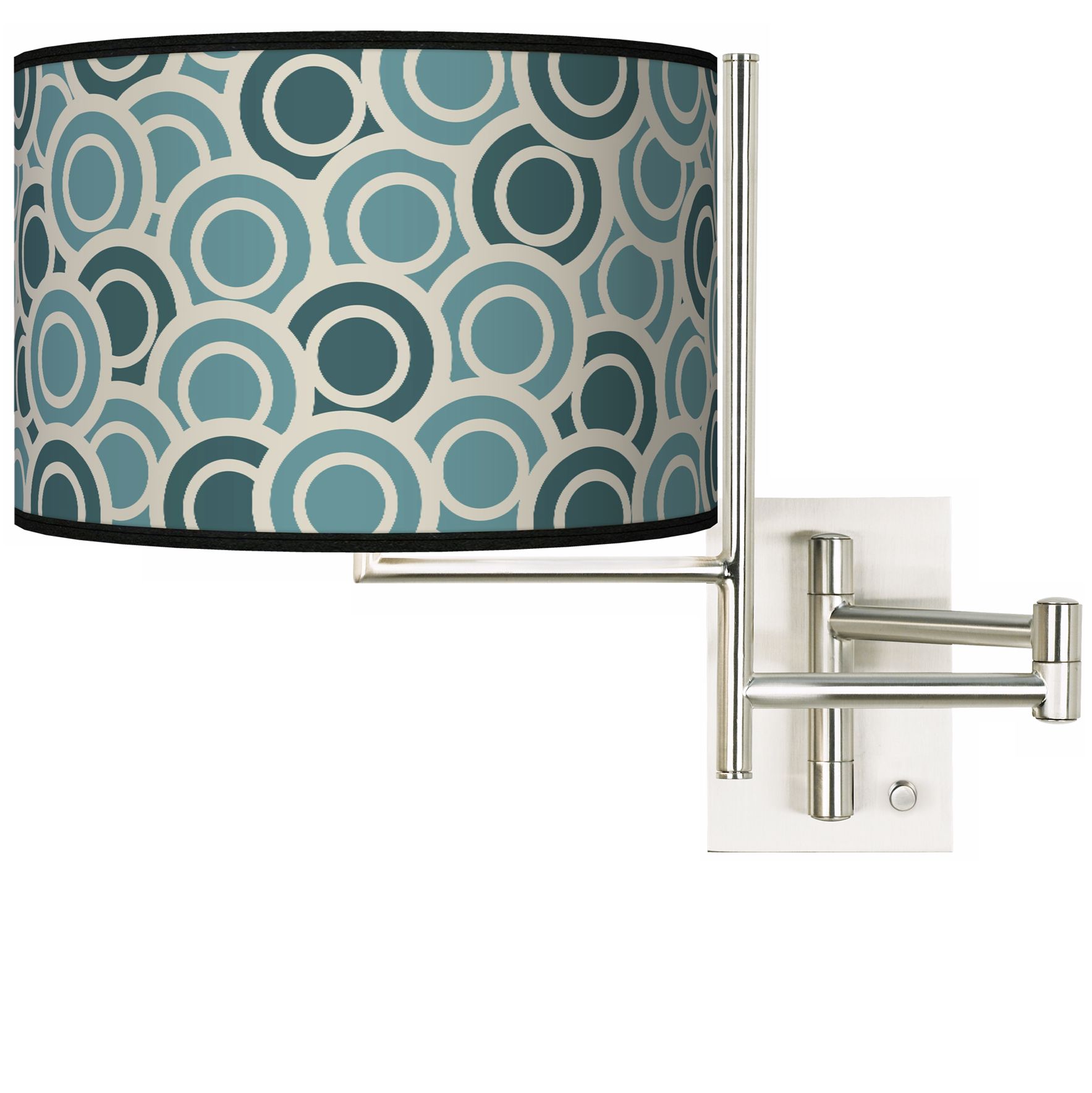 Tempo Blue Green Circles Plug-in Swing Arm Wall Light