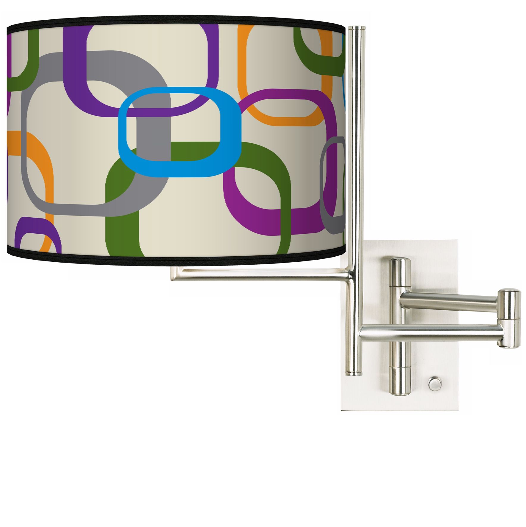 Tempo Retro Squares Scramble Plug-in Swing Arm Wall Light