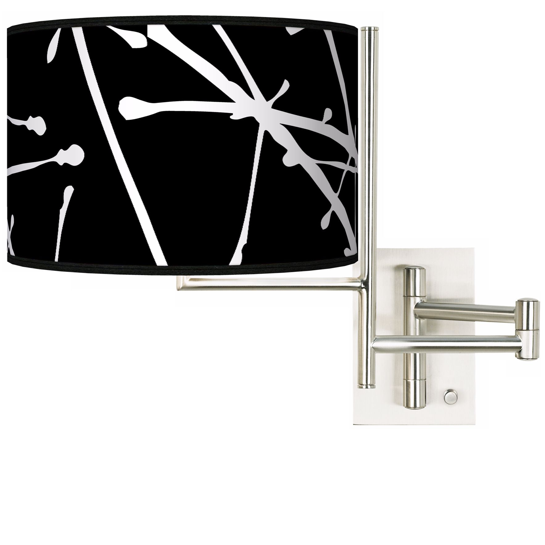 Stacy Garcia Tempo Tree Black Plug-In Swing Arm Wall Light