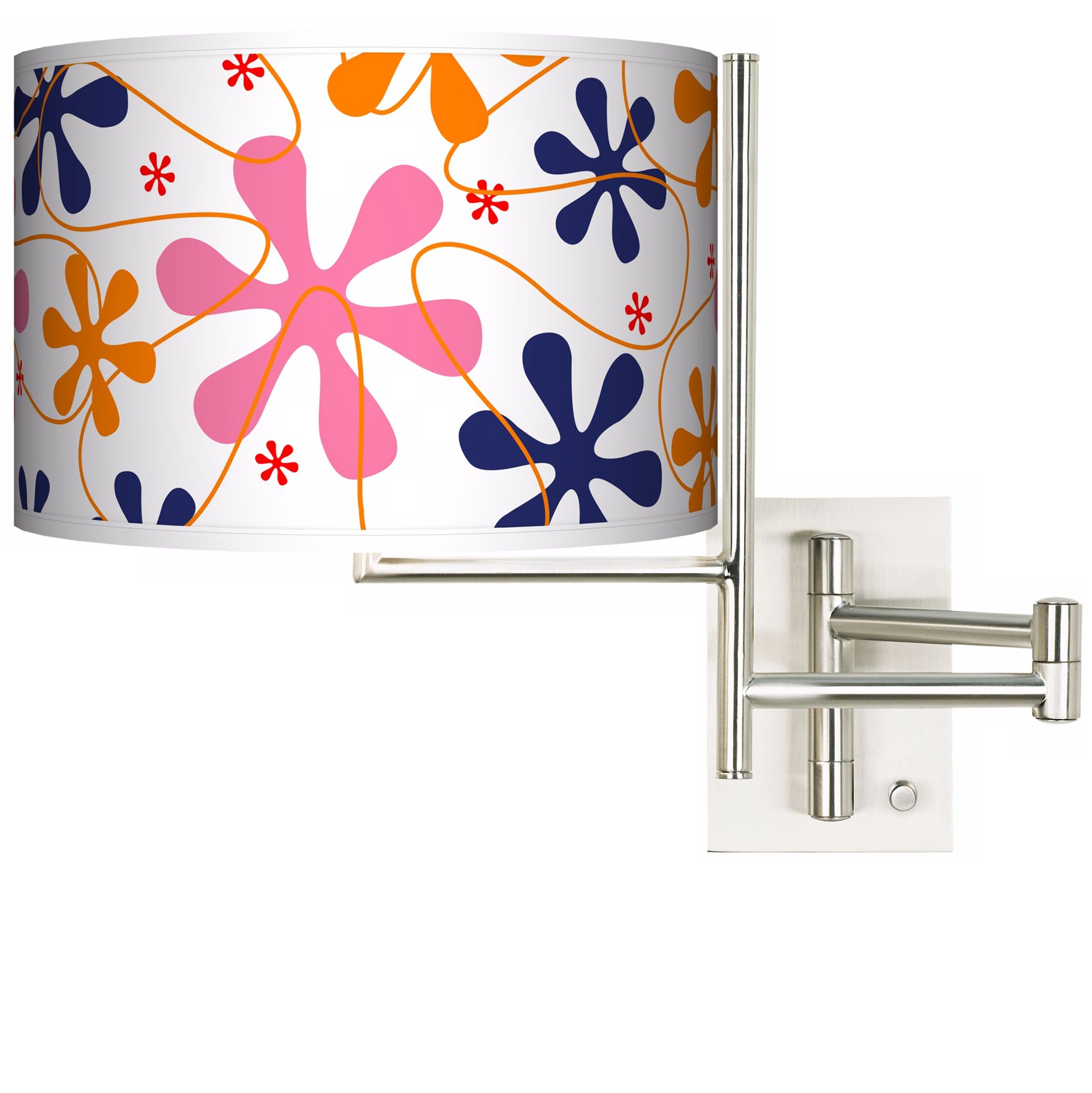Tempo Retro Pink Plug-In Swing Arm Wall Light