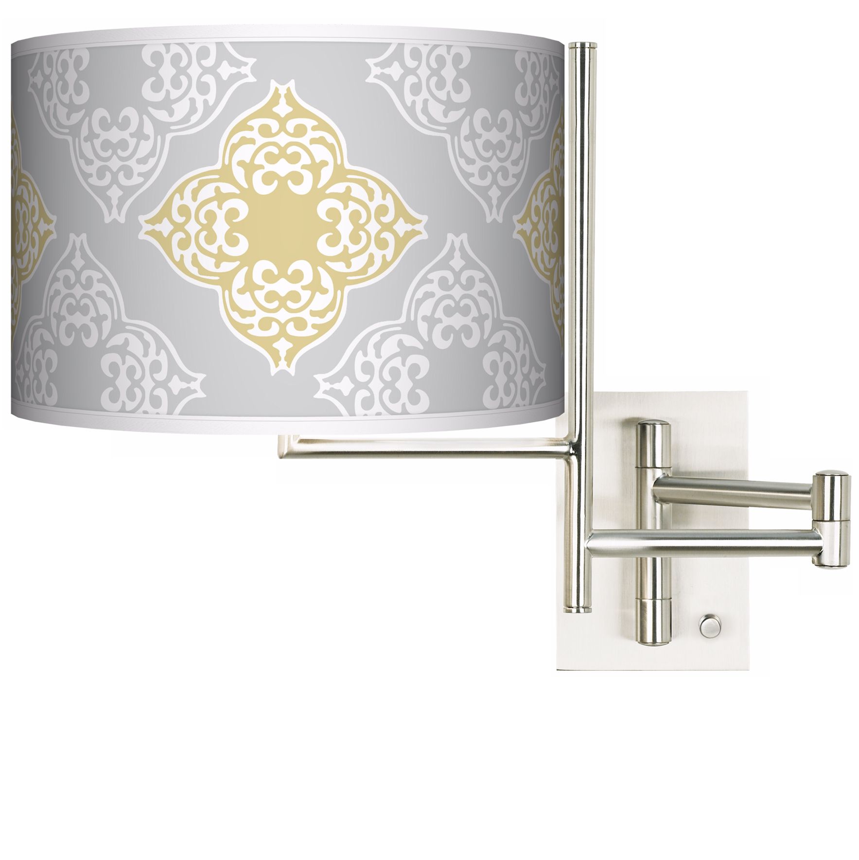 Aster Grey Plug-In Swing Arm Wall Light