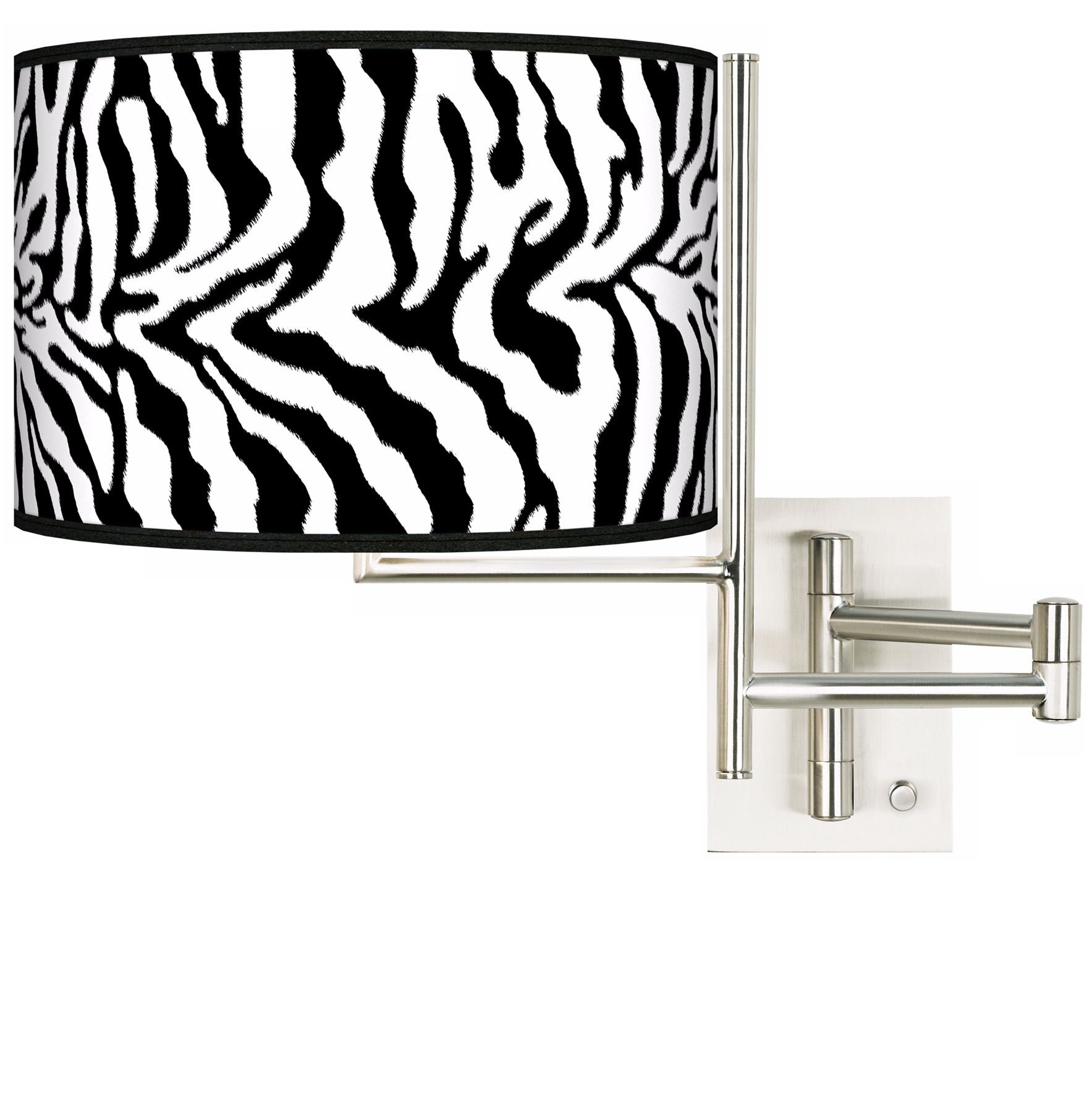 Safari Zebra Plug-In Swing Arm Wall Light