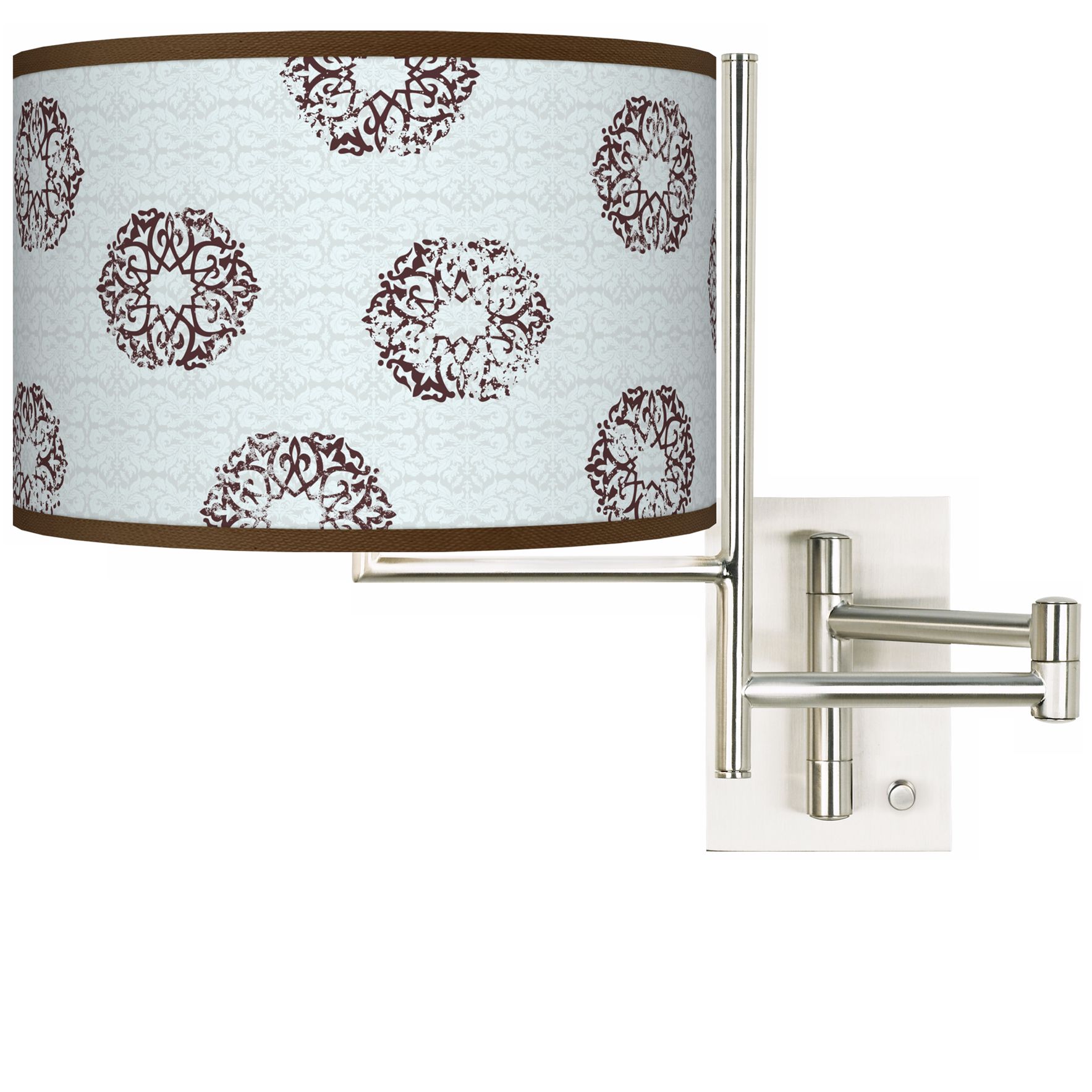 Weathered Medallion Giclee Metal Plug-In Swing Arm Wall Light